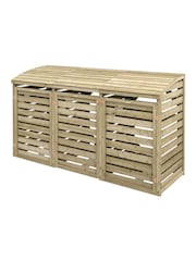 Rowlinson Natural Single Garden Bin Store With Double Box - Image 4 of 6