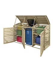 Rowlinson Natural Single Garden Bin Store With Double Box - Image 5 of 6