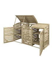 Rowlinson Natural Single Garden Bin Store With Double Box - Image 6 of 6