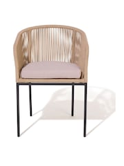 Rowlinson Natural Black Oslo 6 Seat Garden Dining Set - Image 3 of 5