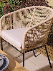 Rowlinson Natural Black Oslo 6 Seat Garden Dining Set - Image 4 of 5