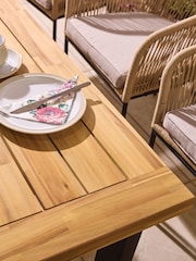 Rowlinson Natural Black Oslo 6 Seat Garden Dining Set - Image 5 of 5