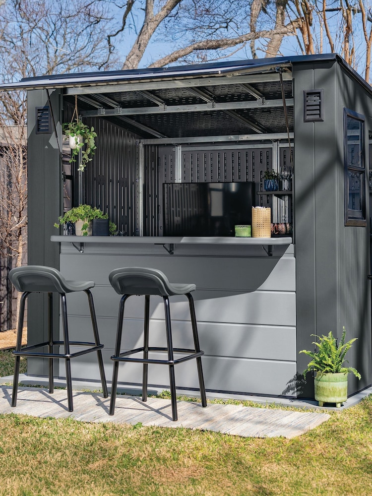 Suncast Cool Grey Cabana Entertainment Garden Shed  Bar With Assembly - Image 1 of 5