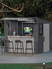 Suncast Cool Grey Cabana Entertainment Garden Shed  Bar With Assembly - Image 2 of 5