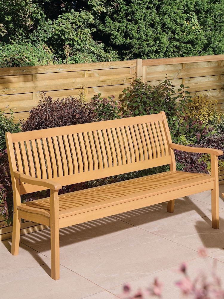 Rowlinson Natural Farnham 3 Seat Garden Bench - Image 1 of 6 Rowlinson Natural Farnham 3 Seat Garden Bench - Image 1 of 6