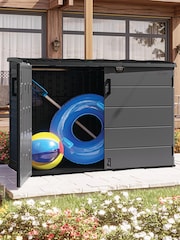 Suncast Peppercorn Grey Moda Stow-Away Large Garden Store - Image 3 of 5