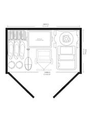 Suncast Peppercorn Grey Moda Stow-Away Large Garden Store - Image 4 of 5