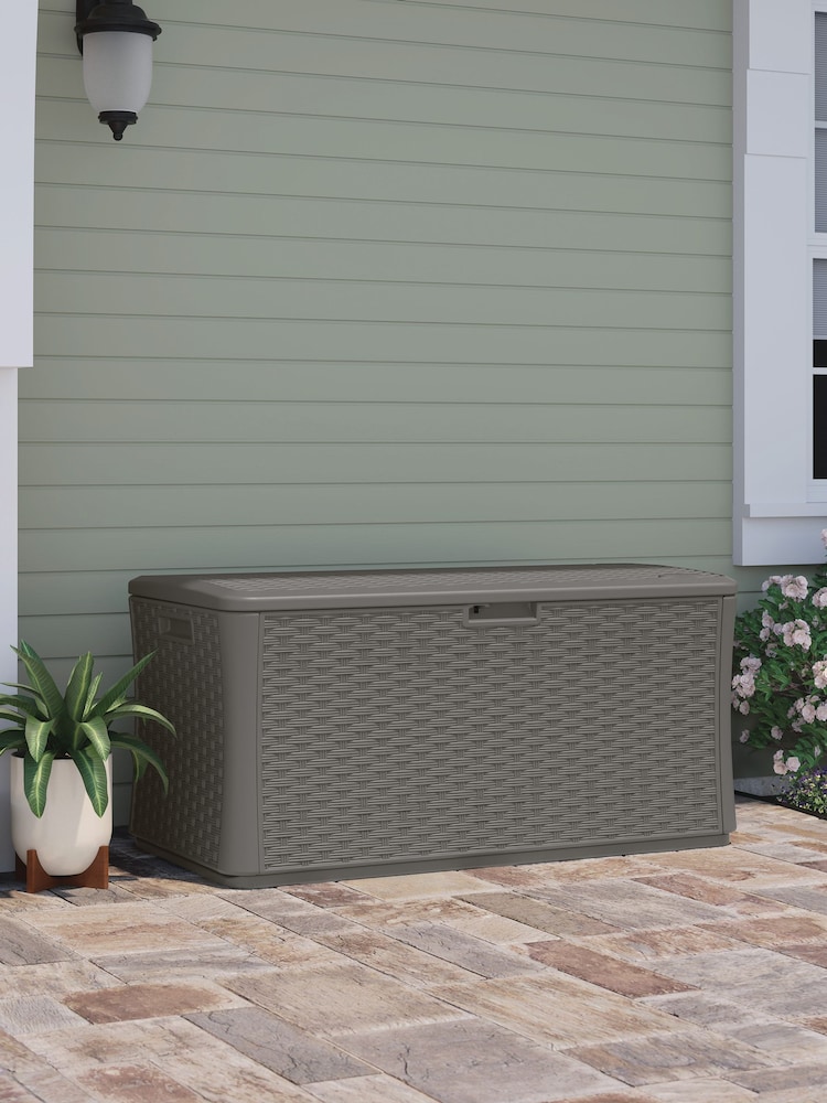 Suncast Stone Grey Oregon 507L Garden Storage Box - Image 1 of 4 Suncast Stone Grey Oregon 507L Garden Storage Box - Image 1 of 4