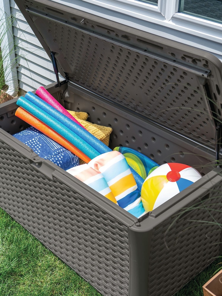 Suncast Stone Grey Oregon 507L Garden Storage Box - Image 2 of 4 Suncast Stone Grey Oregon 507L Garden Storage Box - Image 2 of 4