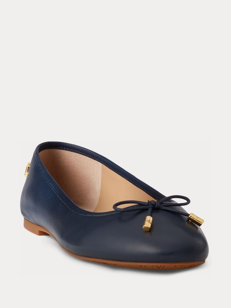 Lauren Ralph Lauren Blue Jayna Soft Nappa Ballet Flats - Image 2 of 4 Lauren Ralph Lauren Blue Jayna Soft Nappa Ballet Flats - Image 2 of 4