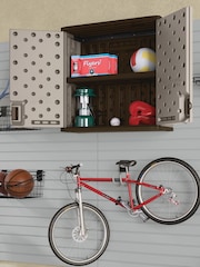 Suncast Platinum Matallic Haven Wall Garden Storage Cabinet - Image 2 of 6