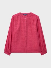 Crew Clothing Pink Bernice Cotton Blouse - Image 5 of 5