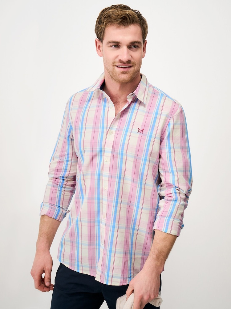 Crew Clothing Classic Fit Multi チェック柄ポプリンシャツ - 画像 1 / 5