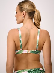 Crew Clothing Company Pink Palm Print Twist Front Bikini Top - Image 2 of 5