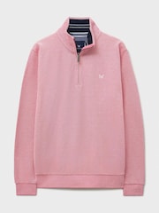 Crew Clothing Pink Birdseye Half Zip Jumper - Image 5 of 5