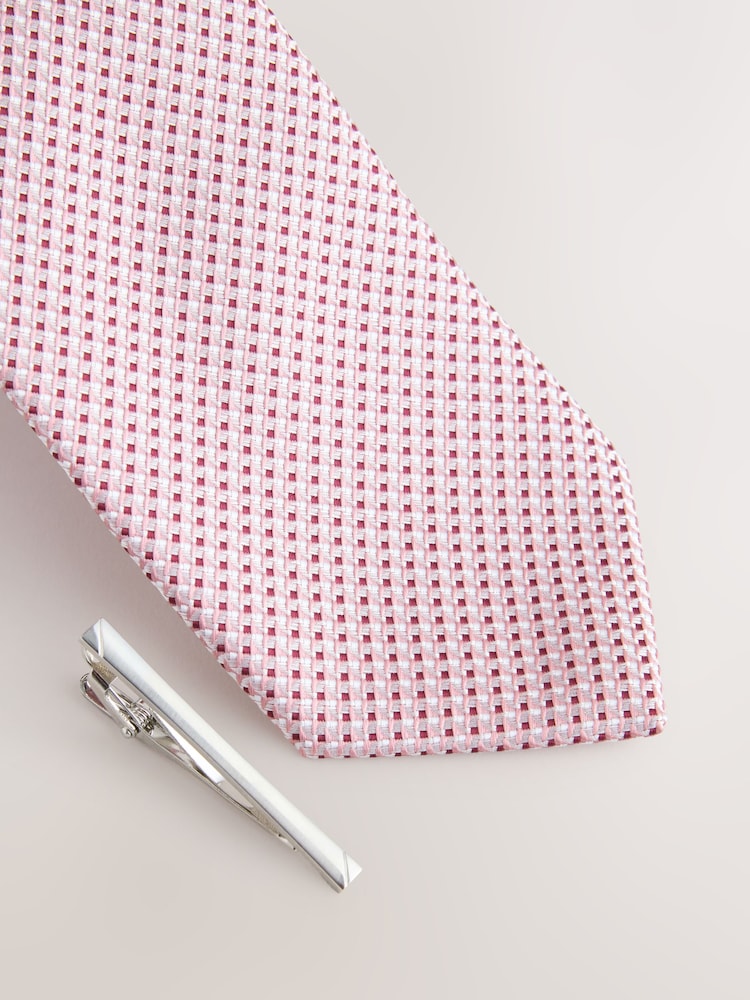 Rosa - Texture Tie with Tie Clip - Imagen 2 de 3