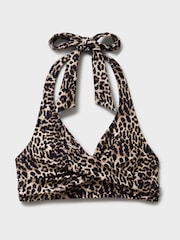 Crew Clothing Animal Print Printed Cross Over Bikini Top - Image 5 of 5