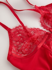 Red Glamour Crotchless Bodysuit - Image 3 of 4