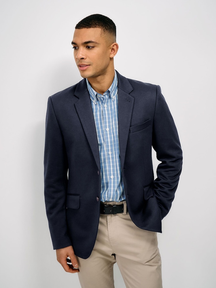 Crew Clothing Blue Stretch Jersey Blazer - Image 1 of 5