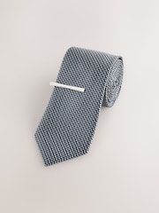 Gris - Texture Tie with Tie Clip - Imagen 1 de 3