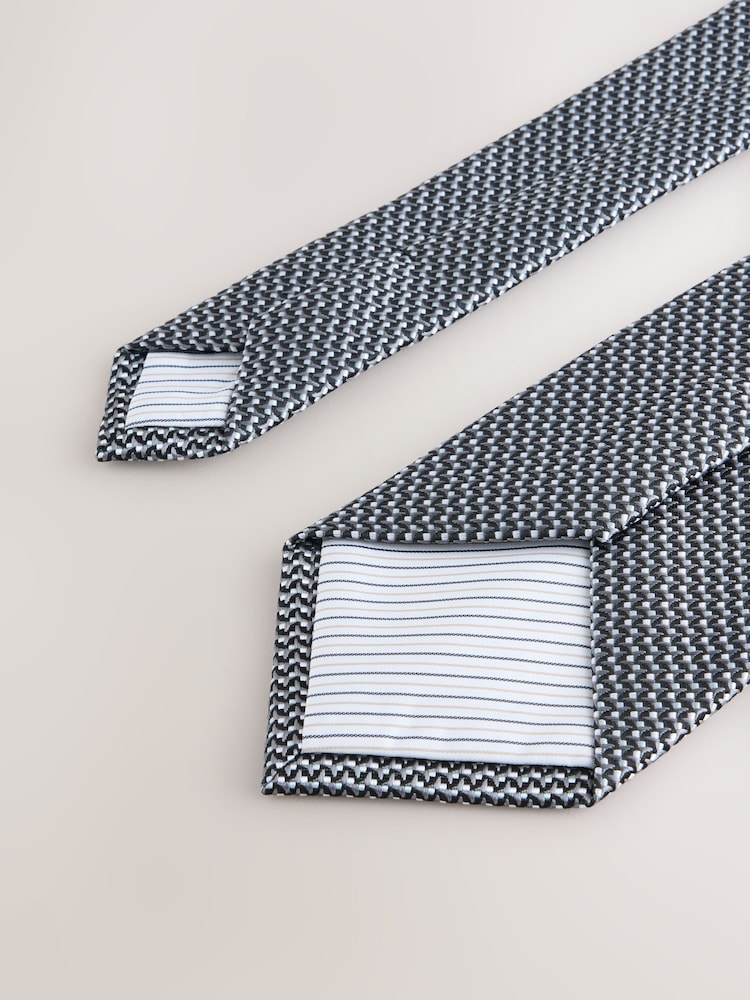 Gris - Texture Tie with Tie Clip - Imagen 3 de 3