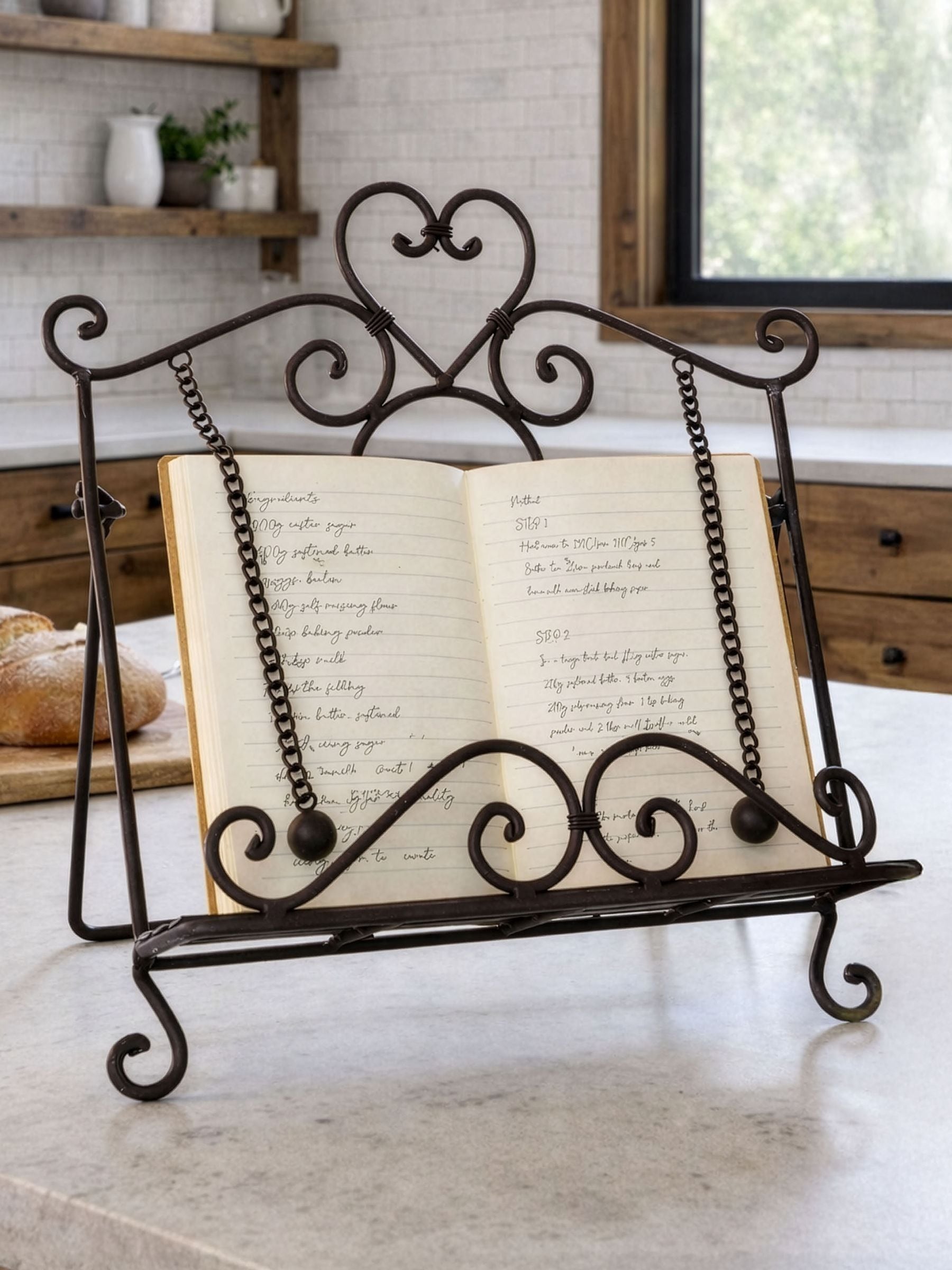 Dibor - Iron Cookbook Stand - Antique Brown - Image 2