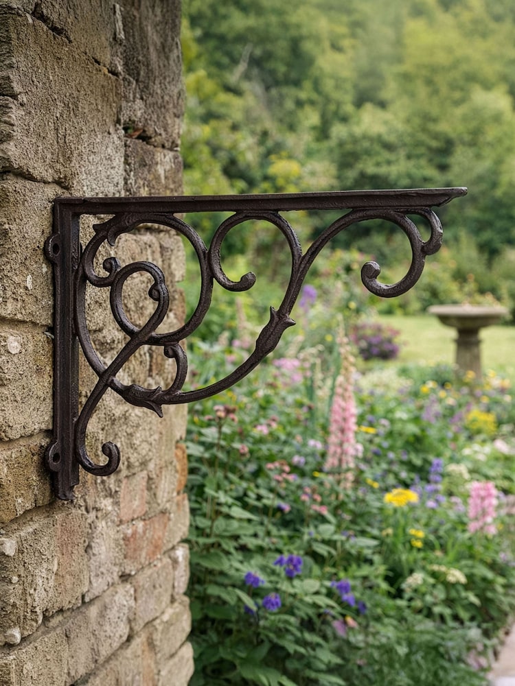 Dibor Brown Cast Iron Hanging Basket Bracket - Image 1 of 4