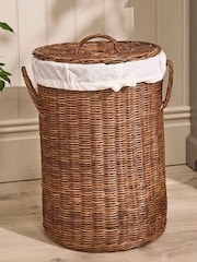 Dibor Brown Aden Rattan Laundry Basket - Image 1 of 5