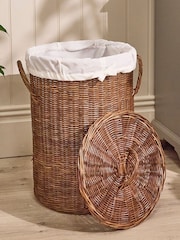 Dibor Brown Aden Rattan Laundry Basket - Image 2 of 5
