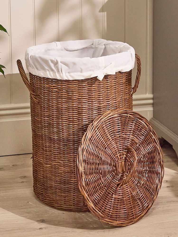 Dibor Brown Aden Rattan Laundry Basket - Image 2 of 5 Dibor Brown Aden Rattan Laundry Basket - Image 2 of 5