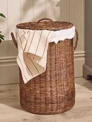 Dibor Brown Aden Rattan Laundry Basket - Image 3 of 5
