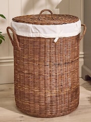 Dibor Brown Aden Rattan Laundry Basket - Image 1 of 5