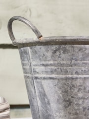 Dibor Silver Galvanised Tub Planter - Image 3 of 6