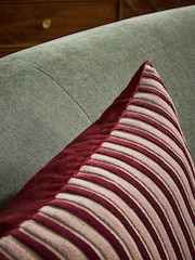 Burgundy Red 40 x 59cm Cut Velvet Stripe Cushion - Image 2 of 4