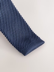 Navy Blue Tie Pocket and Square Set - Image 2 of 4