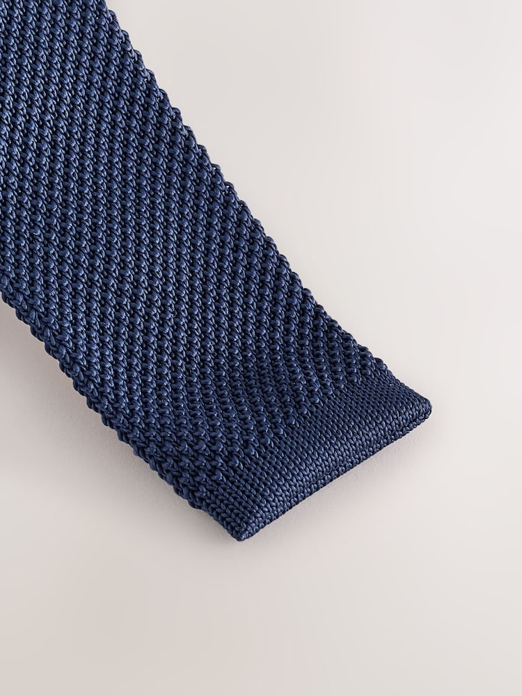 Navy Blue Tie Pocket and Square Set - Image 2 of 4 Navy Blue Tie Pocket and Square Set - Image 2 of 4