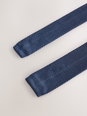 Navy Blue Tie Pocket and Square Set - Image 3 of 4