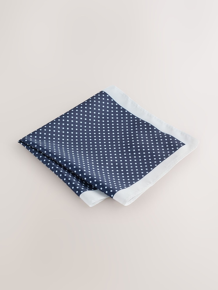 Navy Blue Tie Pocket and Square Set - Image 4 of 4 Navy Blue Tie Pocket and Square Set - Image 4 of 4
