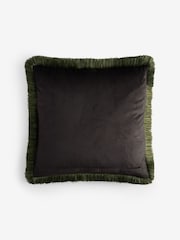 Green 50 X 50cm Flamingo Fringed Cushion - Image 4 of 4