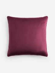 Burgundy Red 50 X 50cm Maximalist Floral Cushion - Image 2 of 2