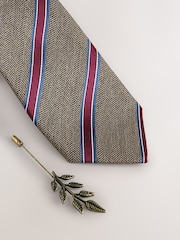 Neutral Tie Pocket and Square and Metal Pin Set - Image 2 of 4