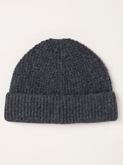 FatFace Charcoal Grey Fisherman Waffle Beanie - Image 2 of 3