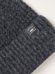FatFace Charcoal Grey Fisherman Waffle Beanie - Image 3 of 3