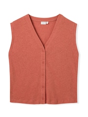 Celtic & Co. Red Button Through Top - Image 6 of 8