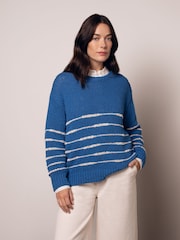 Celtic & Co. Blue Drop Stitch Breton Jumper - Image 2 of 6