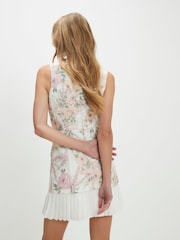 River Island Sleeveless Floral Bow Front Boucle Mini Dress - Image 2 of 4