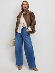 River Island Blue High Rise Baggy Fit Denim Jeans - Image 2 of 4