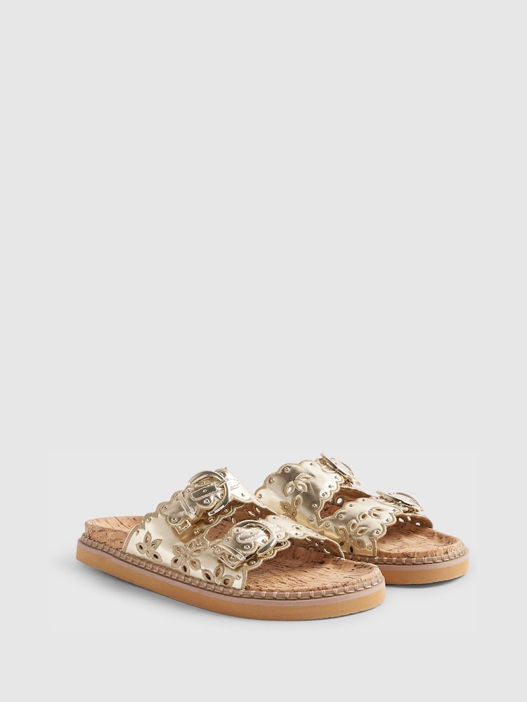 River Island Sandalen mit zwei Riemen und Muschelkante - Bild 2 von 5