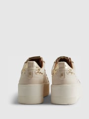 River Island Brown Faux Suede Scallop Trim Slip On Trainers - Image 3 of 5