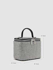 Reiss Silver Nova Mini Crystal Vanity Crossbody Bag - Image 4 of 7